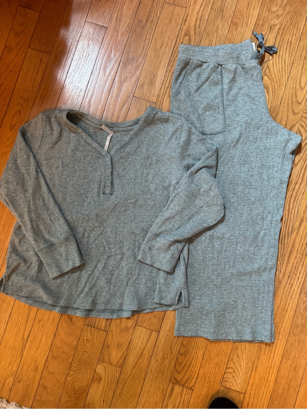 Soma Brushed Thermal Waffle Henley Piece Lounge Pajama Set XXL Drawstring Pant
